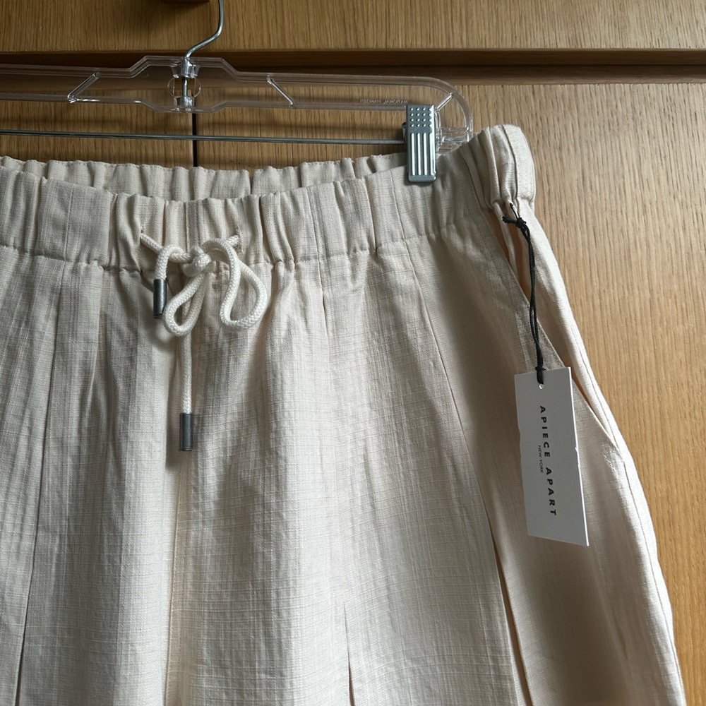 *NWT* Apiece Apart Manu drawstring pant in cream, size L - Picture 6 of 14